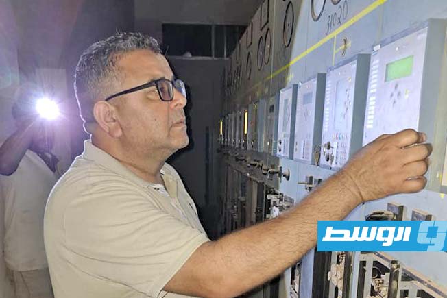 جانب من أعمال صيانة محطة توكرة، 4 سبتمبر 2025. (وزارة الكهرباء والطاقات المتجددة)