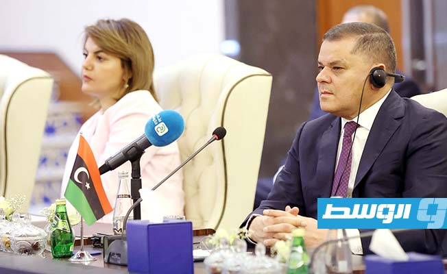 جلسة المباحثات بين الدبيبة ورئيس وزراء مالطا في طرابلس، الخميس 22 يونيو 2023. (حكومتنا)