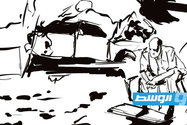 سكتش رسم للفنان الشاب سعد أمين (فيسبوك)