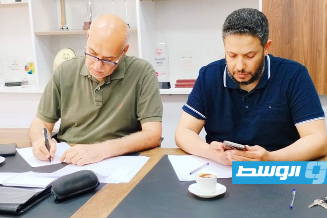 جانب من اجتماع اللجنة الفنية للبوتشيا مع رئيس لجنة المنتخبات باللجنة البارالمبية الليبية (فيسبوك)