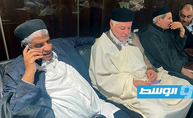 وفد من قبيلة المقارحة خلال زيارة عبدالله السنوسي، الأربعاء 25 ديسمبر 2024 (المجلس الاجتماعي سوق الجمعة والنواحي الأربعة)