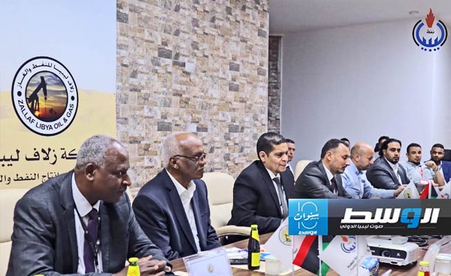 اجتماع شركة زلاف ومؤسسة النفط في سبها، الإثنين 3 يونيو 2024. (المؤسسة الوطنية للنفط)