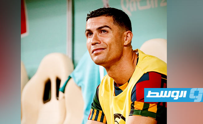 النجم البرتغالي كرستيانو رونالدو على دكة البدلاء في المباراة أمام المغرب بربع نهائي كأس العالم، 10 ديسمبر 2022. (الإنترنت)