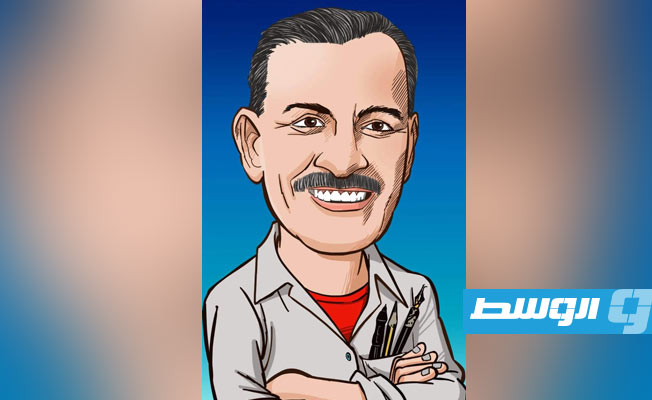 بورتاريه شخصي للفنان خيري الشريف بريشته. (بواية الوسط)