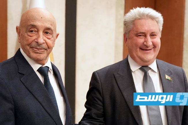 من لقاء عقيلة مع وفد بيلاروسيا، 25 مايو 2025. (المركز الإعلامي لرئيس مجلس النواب)