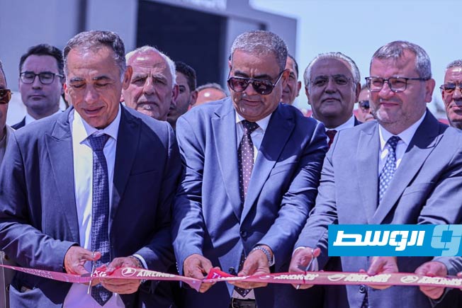 احتفالية تدشين الرحلة الأولى لشركة الخطوط التركية إلى مطار مصراتة الدولي، الثلاثاء 2 سبتمبر 2025. (بلدية مصراتة)