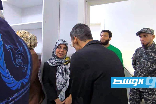 من زيارة وفد مجلس الدولة ومجموعة من الحقوقيين إلى سجن معيتيقة في طرابلس، السبت 31 مايو 2025. (الإنترنت)