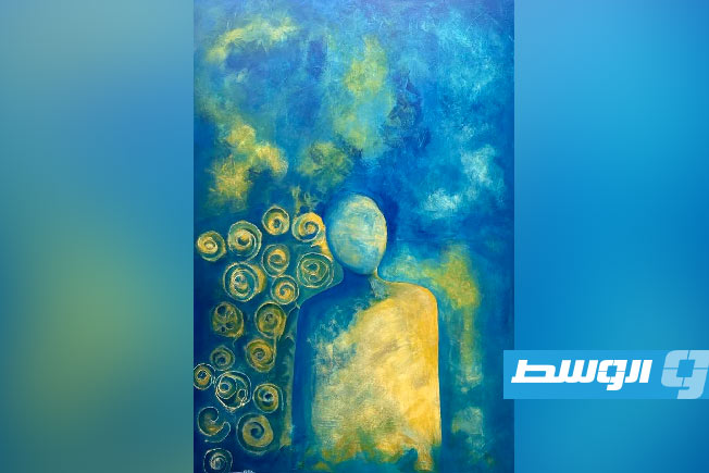 لوحات من معرض «أثيري» للفنانة مريم الصيد في دار الفنون (فيسبوك)