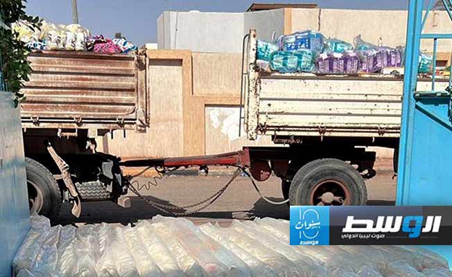 قوافل مساعدات تصل سبها والشاطئ، 15 سبتمبر 2024. (وزارة الشؤون الاجتماعية)