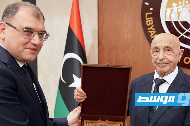 من لقاء عقيلة مع وفد بيلاروسيا، 25 مايو 2025. (المركز الإعلامي لرئيس مجلس النواب)