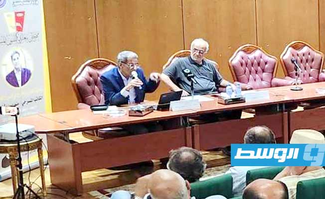 الكاتب منصور بوشناف في مهرجان بنغازي للفنون المسرحية بتاريخ 9 أغسطس 2023 (وال)