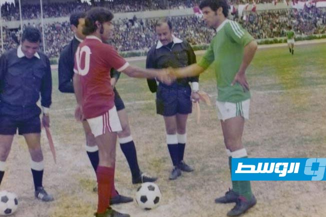 قائد الأهلي طرابلس الهاشمي البهلول وقائد الأهلي بنغازي أحمد بن صويد. (خاص - الوسط)