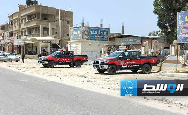 جانب من حملة أمنية لإزالة العشوائيات في بنغازي، الأربعاء 3 يوليو 2024 (جهاز البحث الجنائي )