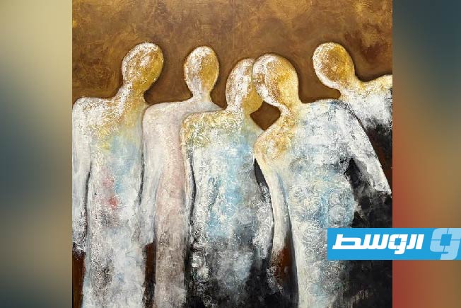 لوحات من معرض «أثيري» للفنانة مريم الصيد في دار الفنون (فيسبوك)