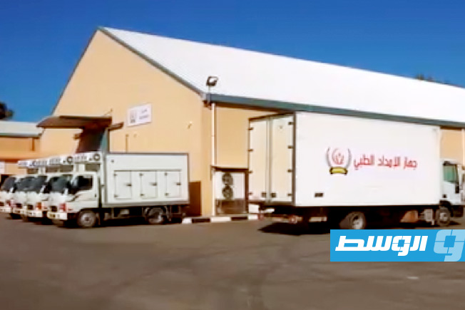 مجمع المخازن الجديد بجهاز الإمداد الطبي في طرابلس، 12 يناير 2025 (منصة حكومتنا)