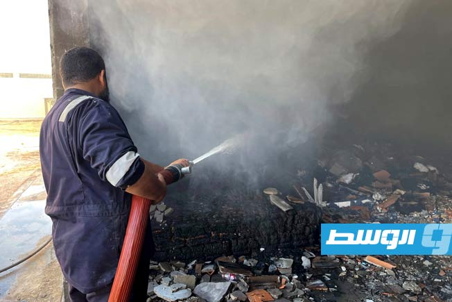 حرق مقر فرع المفوضية في الزاوية، 15 أغسطس 2025. (مفوضية الانتخابات)