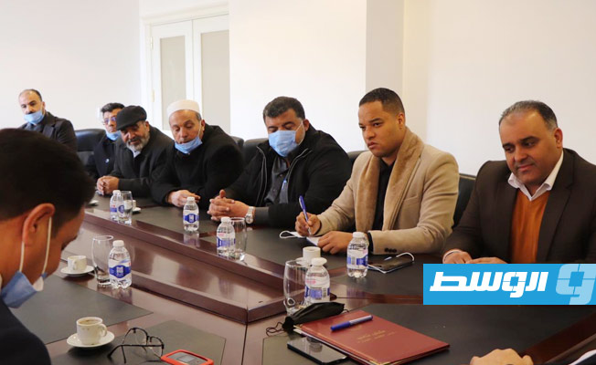 اجتماع أبوجناح مع وفد بلدية زليتن، الأحد 9 يناير 2022. (رمضان أبوجناح)