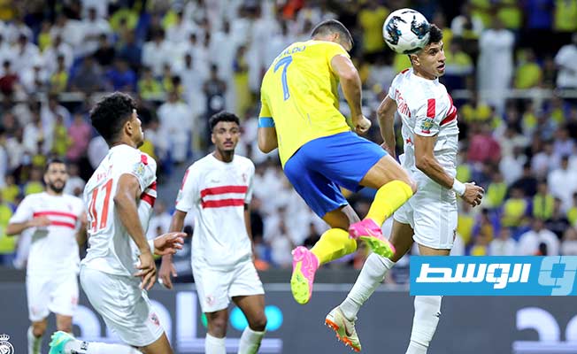 لحظة تسجيل كريستيانو رونالدو هدف التعادل للنصر في مرمى الزمالك، الخميس 3 أغسطس 2023 (نادي النصر)