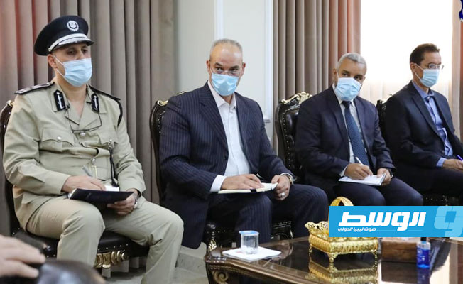 وير الداخلية عميد خالد مازن خلال اجتماع مع بعثة الإتحاد الأوروبي، 1 أغسطس 2021. (وزارة الداخلية)