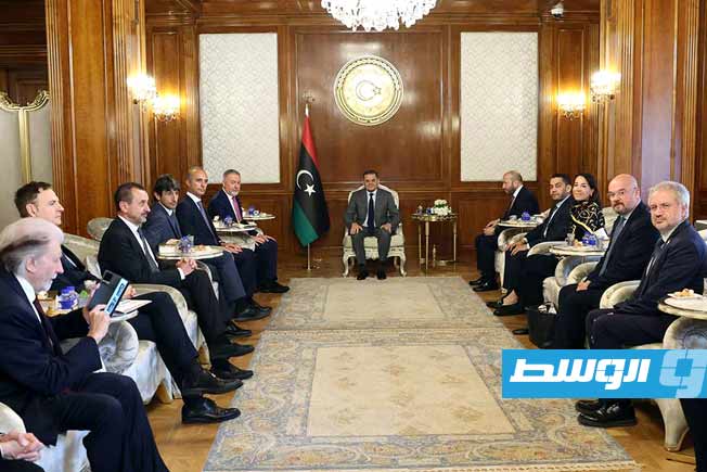 جانب من لقاء الدبيبة مع وفد من البرلمان الإيطالي، طرابلس، 29 أبريل 2026 (منصة حكومتنا)