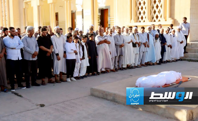من تشييع أحد ضحايا المقابر الجماعية في ترهونة، 15 أكتوبر 2024. (رابطة ضحايا ترهونة)