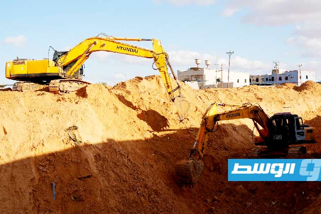 جانب من أعمال تطوير ورصف طريق عين زارة، 13 ديسمبر 2025 (جهاز تنفيذ مشروعات المواصلات)