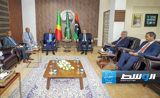 لقاء الباعور مع وزير خارجية الكونغو برازافيل جان كلود جاكوسو، الخميس 10 أكتوبر 2024. (وزاة الخارجية والتعاون الدولي)