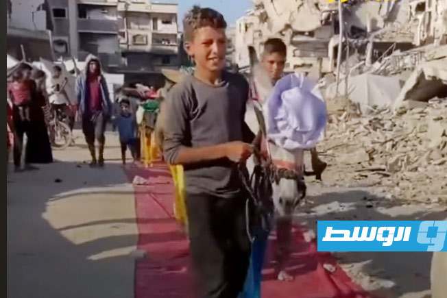 جانب من فعالية رمزية لتكريم الحمير جنوب قطاع غزة منتصف شهر يونيو الماضي. (يوتيوب)