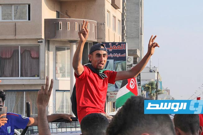 قافلة الصمود لدى وصولها بلدية زليتن، 12 يونيو 2025. (صفحة البلدية على موقع فيسبوك)