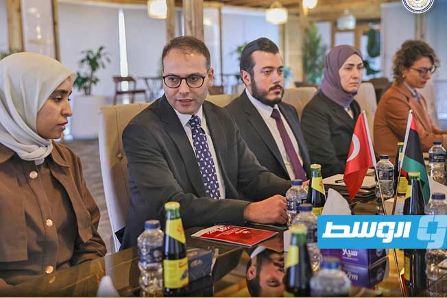 جانب من اجتماع مسؤولي وزارة الخارجية الليبية ووفد رئاسة الأتراك في المهجر. (وزارة الخارجية والتعاون الدولي)