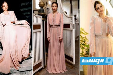 تفاصيل إطلالة «درة» المرصعة بالكريستال واللؤلؤ