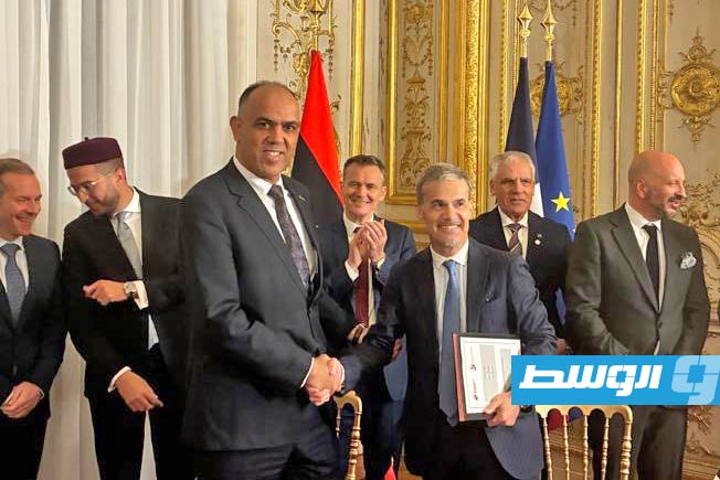 توقيع مذكرة تفاهم بين المنطقة الحرة مصراتة ومؤسسة «بزنس فرانس»، 19 نوفمبر 2025. (محمد حمودة)