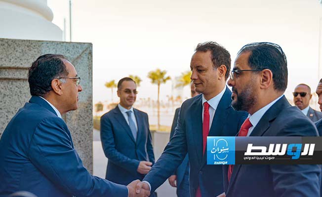 بقاسم حفتر مع مدبولي وحماد في العلمين بمصر، 11 أغسطس 2024. (صندوق التنمية وإعادة إعمار ليبيا)