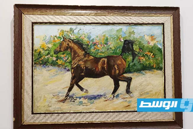 لوحة في معرض سيمفونية في دار كريستا. 23 فبراير 2025. (بوابة الوسط)