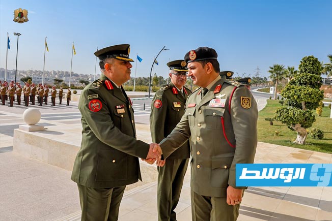 مراسم استقبال نائب القائد العام لـ«القيادة العامة» الفريق أول ركن صدام حفتر في الأردن، الثلاثاء 6 يناير 2025 (المكتب الإعلامي للقيادة العامة)
