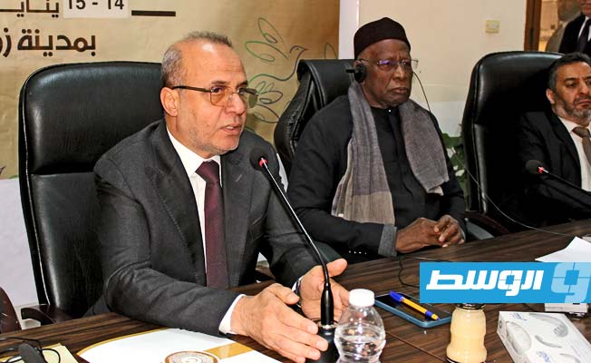 جانب من الاجتماع العادي الرابع للجنة التحضيرية للمؤتمر الجامع للمصالحة الوطنية، الإثنين 15 يناير 2024 (المجلس الرئاسي)