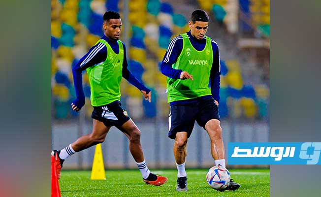 تدريبات المنتخب الليبي الأول لكرة القدم استعدادا لمواجهة السودان وديا، 10 نوفمبر 2023. (صفحة اتحاد كرة القدم الليبي عبر فيسبوك)