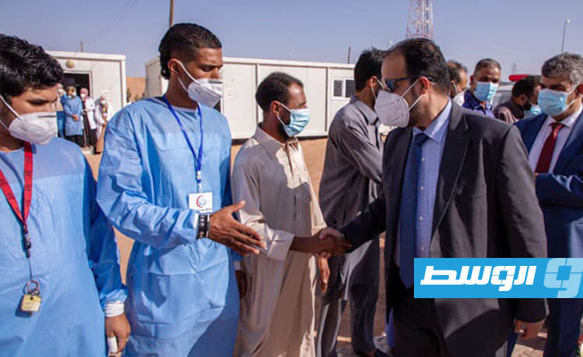 من الجولة التفقدية للزناتي وأبوجناح لمنطقة الجبل الأخضر، 14 أغسطس 2021. (وزارة الصحة)