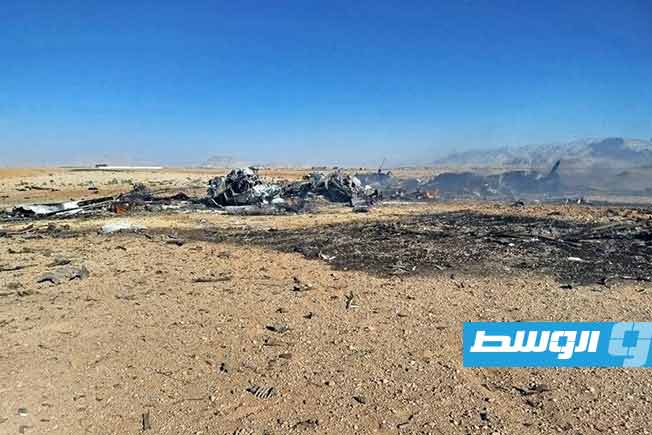 موقع حطام طائرة أميركية نوع سي - 130 هيركوليز (C-130 Hercules) في إيران خلال عملية إنقاذ الطيار، الأحد 5 أبريل 2026. (الإنترنت)