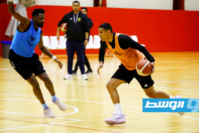 تدريب المنتخب الليبي لكرة السلة (صفحة الاتحاد الليبي لكرة السلة على فيسبوك)