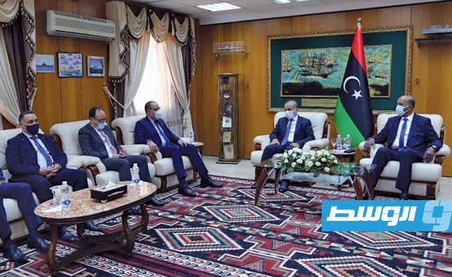 لقاء اللافي والكوني مع رئيس الوزراء التونسي والوفد المرافق له، الأحد 22 مايو 2021. (المجلس الرئاسي)