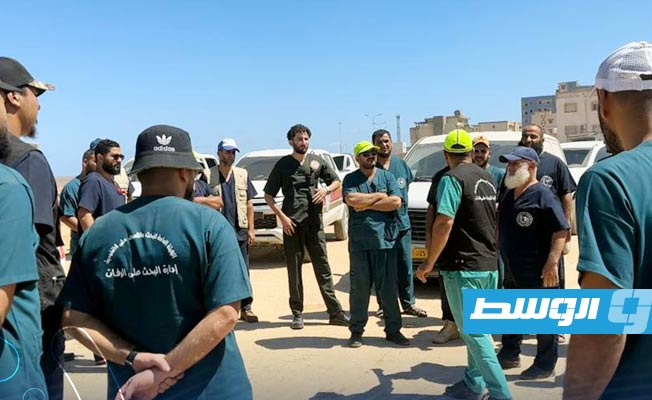 أفراد هيئة البحث عن المفقودين في درنة، 13 سبتمبر 2023. (صفحة الهيئة على فيسبوك)
