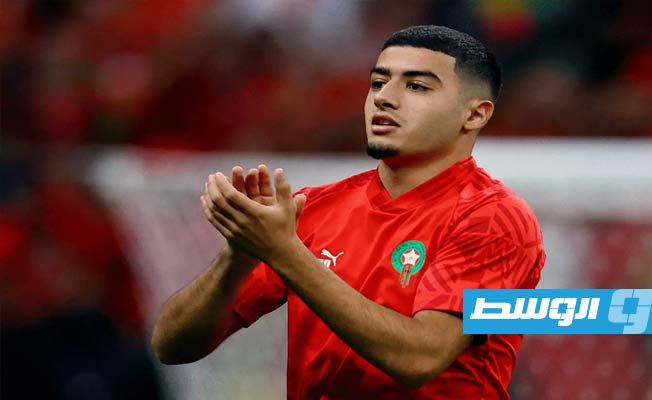 وصول لاعبي المنتخب المغربي إلى أرض الملعب لمواجهة نصف نهائي كأس العالم، 14 ديسمبر 2022. (الإنترنت)