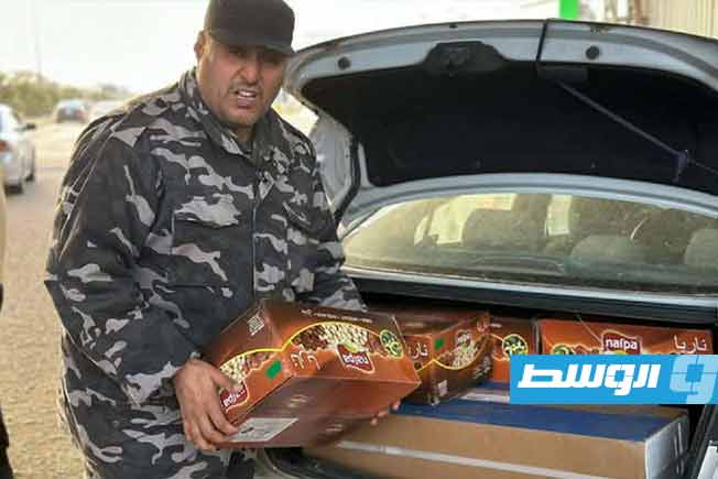 سلع مهربة مضبوطة في منفذ رأس اجدير، 5 مارس 2025. (وزارة الداخلية)