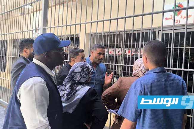 من زيارة وفد مجلس الدولة ومجموعة من الحقوقيين إلى سجن معيتيقة في طرابلس، السبت 31 مايو 2025. (الإنترنت)