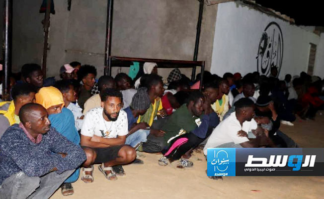 من عملية ضبط مهاجرين غير نظاميين في صبراتة، 12 نوفمبر 2024. (مديرية أمن صبراتة)