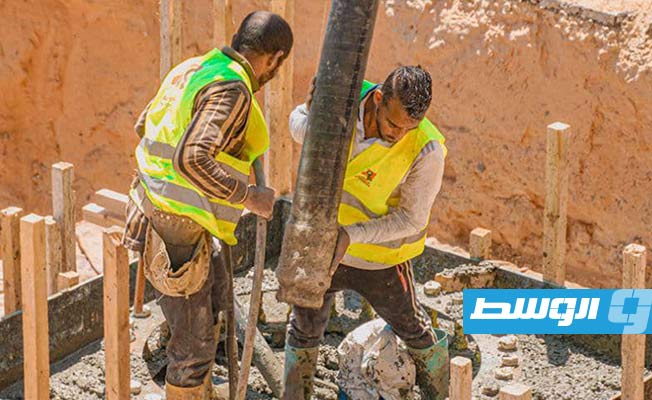 أعمال التطوير والصيانة الجارية في ملعب طرابلس الدولي (الإنترنت: حساب حكومة الوحدة الوطنية على فيسبوك)