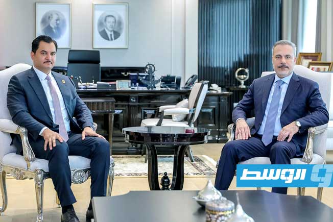 لقاء صدام حفتر مع وزير الخارجية التركي هاكان فيدان في أنقرة، الخميس 20 نوفمبر 2025. (القيادة العامة)