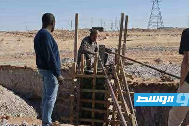 من استكمال مشروع ربط محطة سبها الشمالية بخط سمنو، 12 ديسمبر 2025. (شركة الكهرباء)