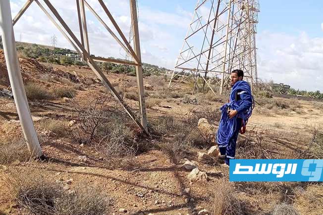 إصلاح محطة كهرباء الإذاعة في البيضاء. (الشركة العامة للكهرباء)